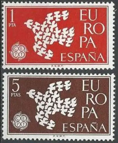 SPANIEN 1961 Mi-Nr. 1266/67 ** MNH - CEPT