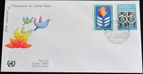 UNO NEW YORK 1980 Mi-Nr. 346/47 A FDC