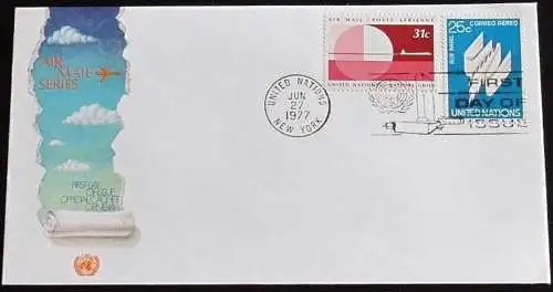 UNO NEW YORK 1977 Mi-Nr. 309/10 FDC