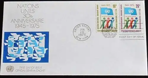 UNO NEW YORK 1975 Mi-Nr. 283/84 A FDC
