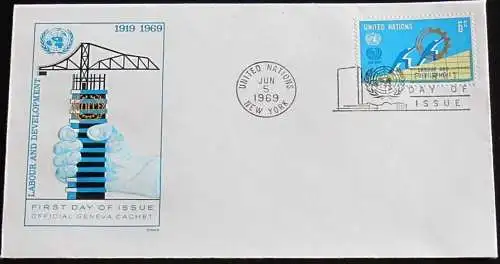 UNO NEW YORK 1969 Mi-Nr. 216 FDC