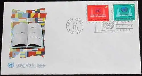 UNO NEW YORK 1969 Mi-Nr. 214/15 FDC