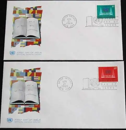 UNO NEW YORK 1969 Mi-Nr. 214/15 FDC