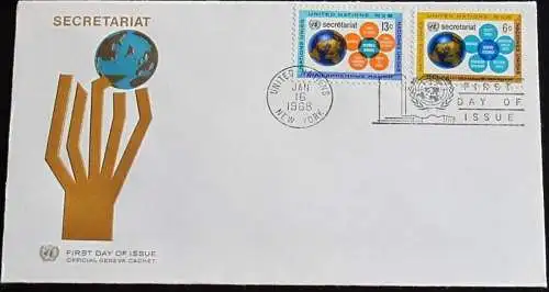 UNO NEW YORK 1968 Mi-Nr. 196/97 FDC