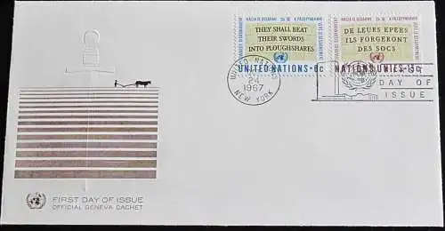 UNO NEW YORK 1967 Mi-Nr. 187/88 FDC