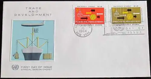UNO NEW YORK 1964 Mi-Nr. 140/41 FDC