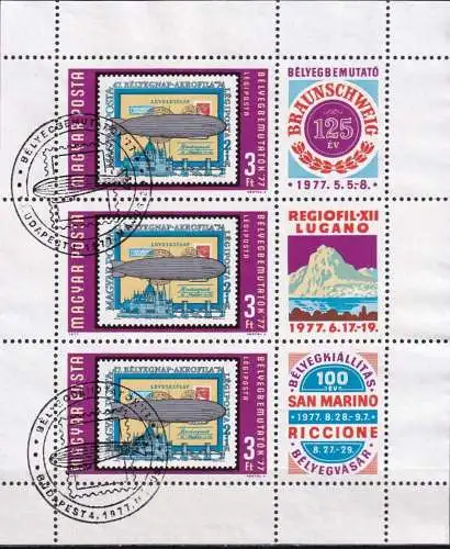 UNGARN 1977 Mi-Nr. 3201 A Kleinbogen o used - aus Abo