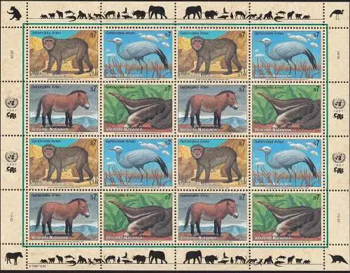 UNO WIEN 1997 Mi-Nr. 222/25 Kleinbogen ** MNH