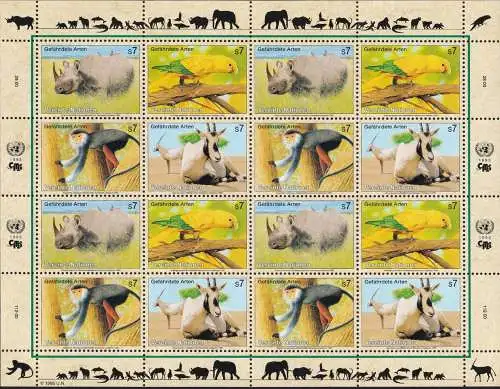 UNO WIEN 1995 Mi-Nr. 180/83 Kleinbogen ** MNH