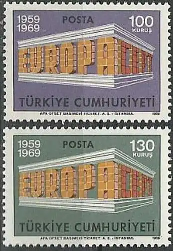 TÜRKEI 1969 Mi-Nr. 2124/25 ** MNH - CEPT