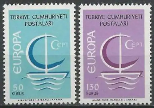 TÜRKEI 1966 Mi-Nr. 2018/19 ** MNH - CEPT