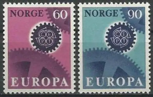 NORWEGEN 1967 Mi-Nr. 555/56 ** MNH - CEPT