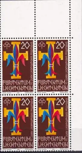 LIECHTENSTEIN 1981 Mi-Nr. 773 Eckrand-Viererblock ** MNH