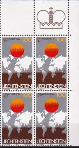 LIECHTENSTEIN 1979 Mi-Nr. 730 Eckrand-Viererblock ** MNH