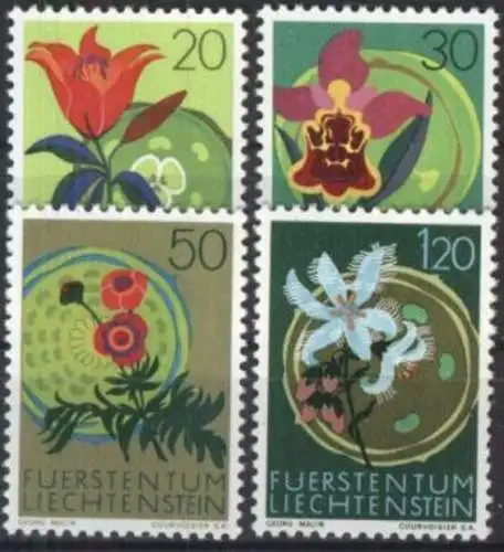 LIECHTENSTEIN 1970 Mi-Nr. 521/24 ** MNH