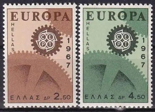 GRIECHENLAND 1967 Mi-Nr. 948/49 ** MNH - CEPT