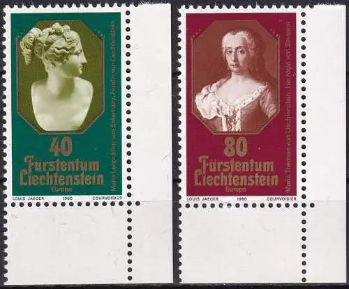 LIECHTENSTEIN 1980 Mi-Nr. 741/42 ** MNH - CEPT