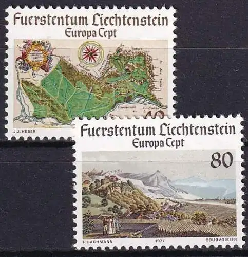 LIECHTENSTEIN 1977 Mi-Nr. 667/68 ** MNH - CEPT