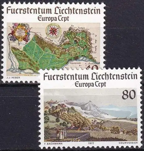 LIECHTENSTEIN 1977 Mi-Nr. 667/68 ** MNH - CEPT