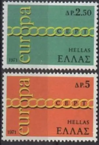 GRIECHENLAND 1971 Mi-Nr. 1074/75 ** MNH - CEPT