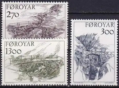 FÄRÖER 1986 Mi-Nr. 142/44 ** MNH