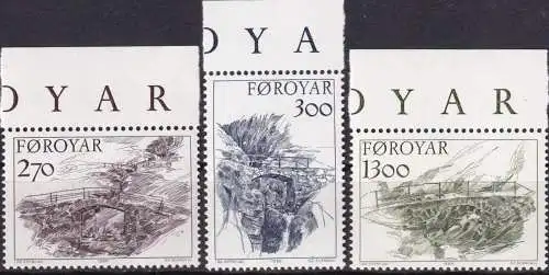 FÄRÖER 1986 Mi-Nr. 142/44 ** MNH