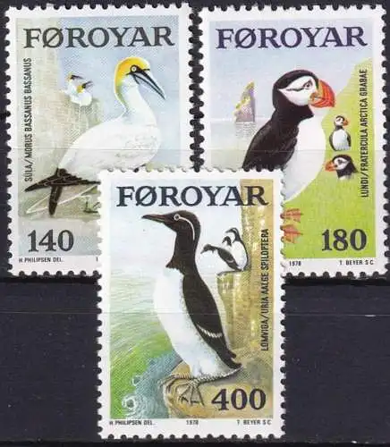 FÄRÖER 1978 Mi-Nr. 36/38 ** MNH