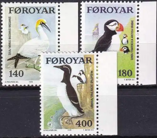 FÄRÖER 1978 Mi-Nr. 36/38 ** MNH