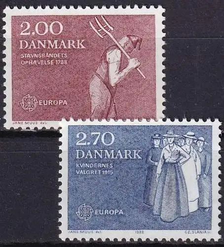 DÄNEMARK 1982 Mi-Nr. 749/50 ** MNH