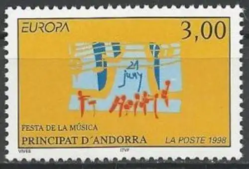 FRANZ. ANDORRA 1998 Mi-Nr. 525 ** MNH - CEPT