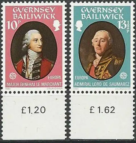 GUERNSEY 1980 Mi-Nr. 204/05 ** MNH - CEPT