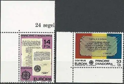 SPAN. ANDORRA 1982 Mi-Nr. 153/54 ** MNH - CEPT