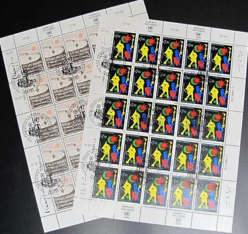 UNO WIEN 1989 Mi-Nr. 94/95 Kleinbogen o used - aus Abo