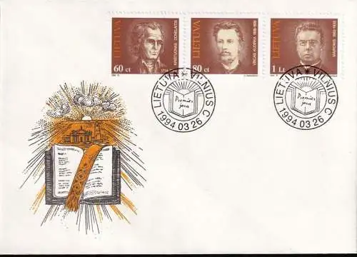 LITAUEN 1994 Mi-Nr. 550/52 FDC