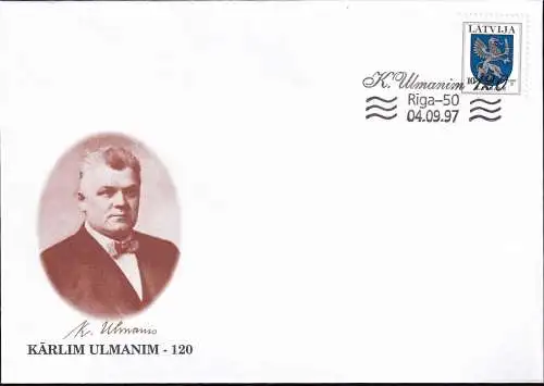 LETTLAND 1997 Mi-Nr. 374 AII Brief Stempelbeleg Karlim Ulmanim