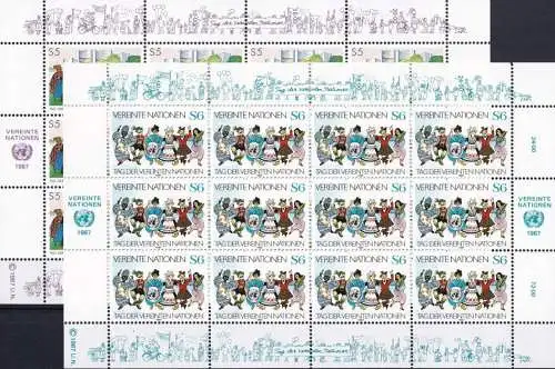 UNO WIEN 1987 Mi-Nr. 75/76 Kleinbogen ** MNH