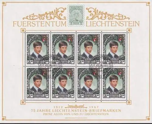 LIECHTENSTEIN 1987 Mi-Nr. 921 Kleinbogen o used - aus Abo