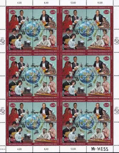 UNO GENF 1999 Mi-Nr. 376/79 Kleinbogen ** MNH