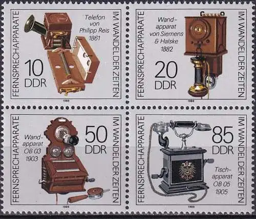 DDR 1989 Mi-Nr. 3226/29 Viererblock ** MNH