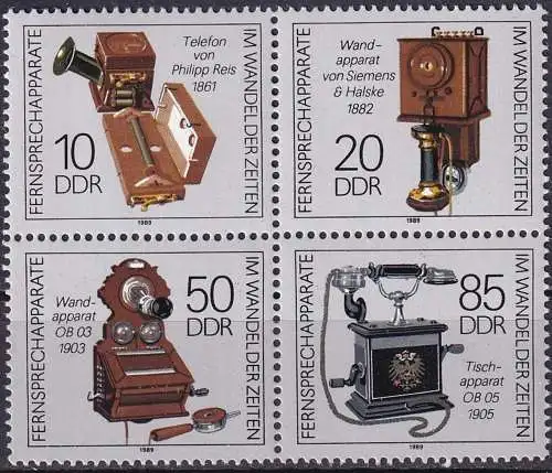 DDR 1989 Mi-Nr. 3226/29 Viererblock ** MNH