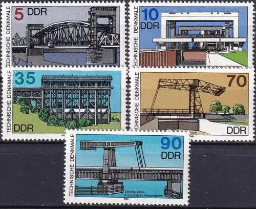 DDR 1988 Mi-Nr. 3203/07 ** MNH