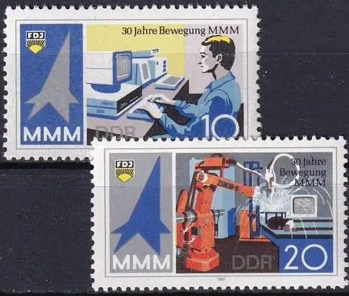 DDR 1987 Mi-Nr. 3132/33 ** MNH