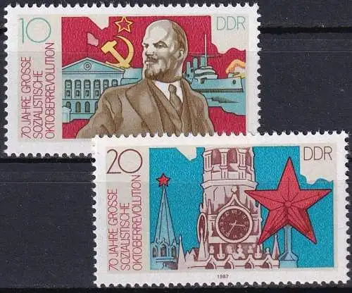 DDR 1987 Mi-Nr. 3130/31 ** MNH