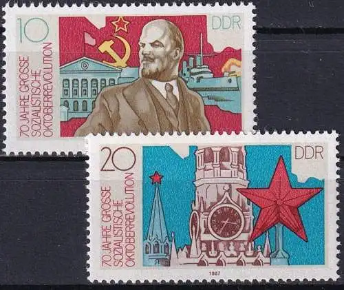 DDR 1987 Mi-Nr. 3130/31 ** MNH