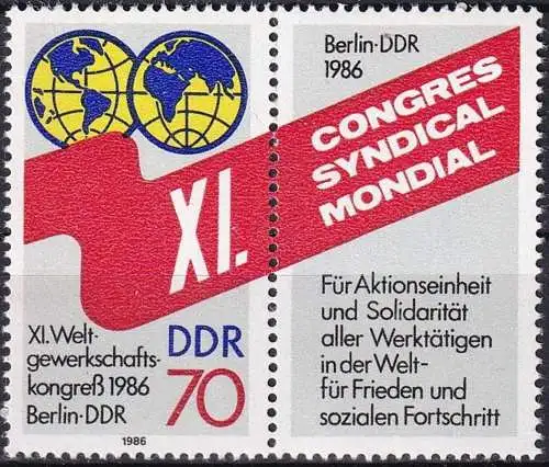 DDR 1986 Mi-Nr. 3049 ** MNH