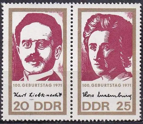 DDR 1971 Mi-Nr. 1650/51 ** MNH