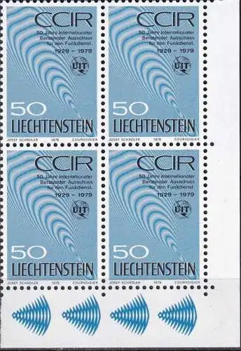 LIECHTENSTEIN 1979 Mi-Nr. 728 Eckrand-Viererblock ** MNH