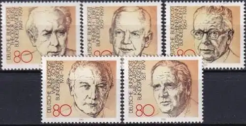 DEUTSCHLAND 1982 Mi-Nr. 1156/60 aus Block 18 ** MNH