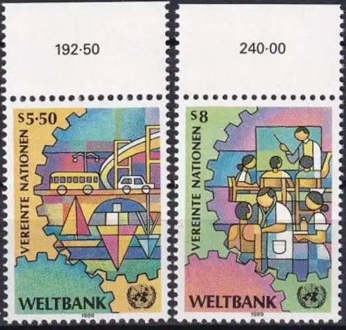 UNO WIEN 1989 Mi-Nr. 89/90 ** MNH