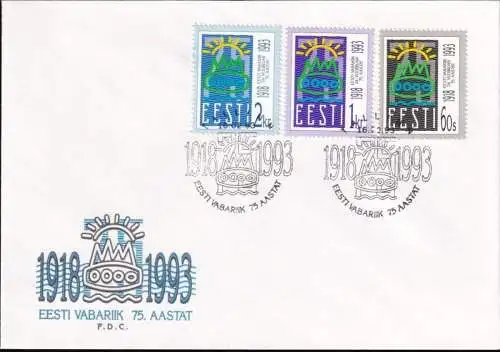 ESTLAND 1993 Mi-Nr. 200/02 FDC